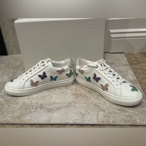 NWOT Kurt Geiger Sneakers with Colorful Butterfly Accents